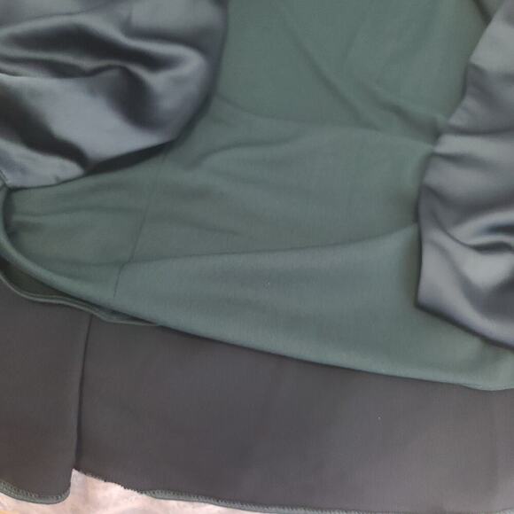 Dessy Group cowl necked wrap maxi dress w/ front slit in Evergreen NWT sz 22W - Picture 13 of 16